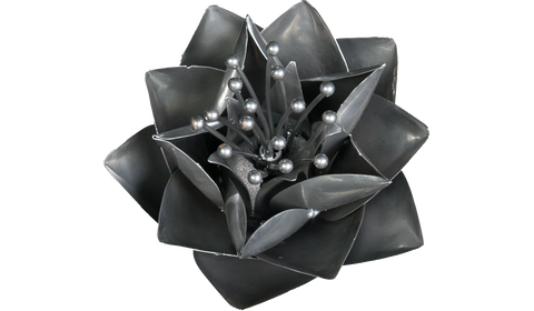 Platinum Lotus Flower, Metal Flower Wall Art - Watson & Co