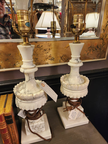 Pr. Marble Lamps