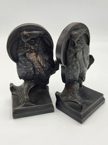 Owl and Moon Bookends