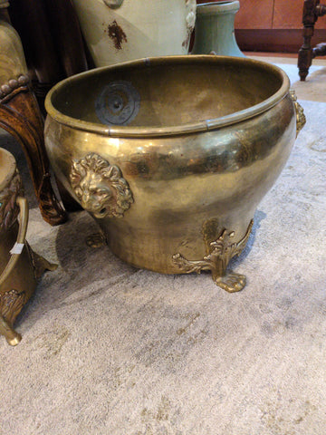 Brass pot with lion head