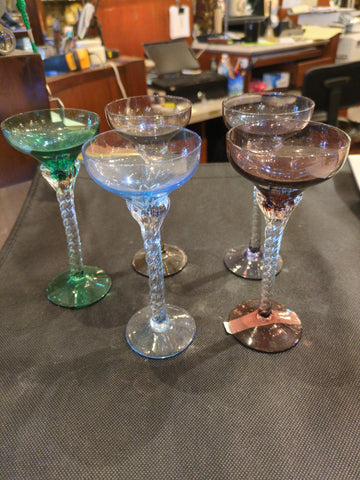 Assorted of 5 colored twist glasses 03