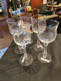 Set of 5 Chrystal wine glasses