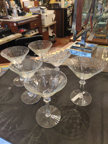 Set of 6 martini glasses