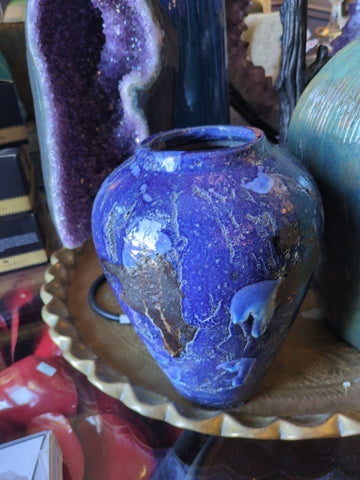 Ceramic blue vase
