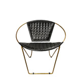 Century Brass & Black Chair